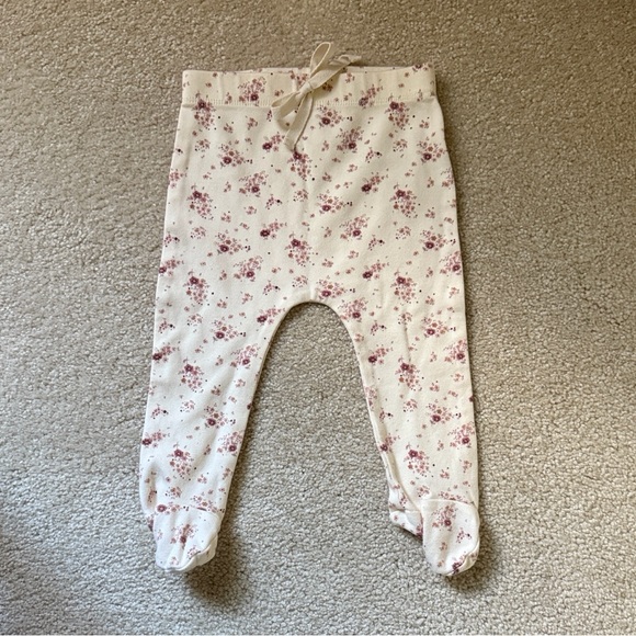 Jamie Kay Cream Leggings with Pink Floral Pattern - Picture 1 of 3